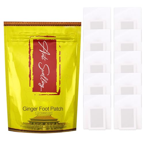 Rosarden Ginger Foot Pads, 10pcs, Detoxifying Foot Care Patches for Unisex, All Skin Types, Targets Feet