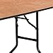 Flash Furniture Furman 5' Half-Round All-Occasion Wood Folding Event Table, Foldable Portable Half-Round Banquet Table with Wooden Top, Natural/Black