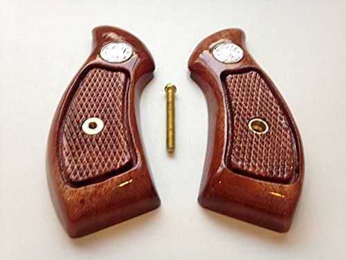 Handicraftgrips New Smith & Wesson S&W J Frame Round Butt Bodyguard Grips Checkered Hardwood Handmade #TOP5