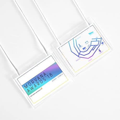 Image of Avery Customizable Name Badges, 3 inch x 4 inch, 2 Packs, 200 Badge Holders with Cords and 204 Printable Name Tag Inserts Total (46019)