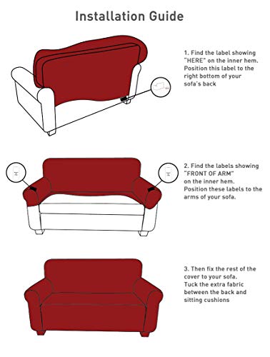 Chiara Rose Couch Covers For Dogs Sofa Cushion Slipcover 2 Seater Furniture Protectors, Loveseat, Grey #TOP6