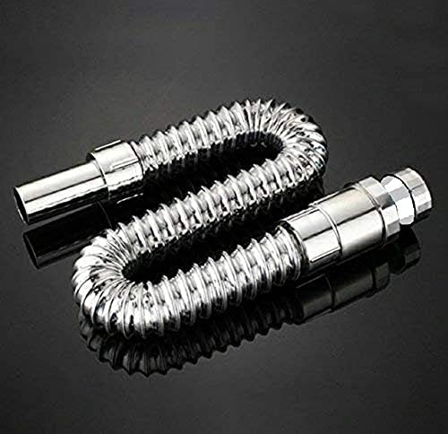 Waste Pipe Chrome Flexible PVC CP Hose Pipe for Bathroom Wash Basin Kitchen Sink Heavy Duty 1 1/4" Drain Hose/Outlet Tube Connector (1 Piece)