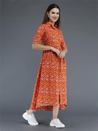 Image of Dhruvi Women's Rayon Anarkali Maternity Dress & Feeding Kurti with Zippers