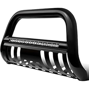 AUTOSAVER88 Bull Bar Compatible with 05-15 Toyota Tacoma 3" Tube Brush Push Grille Guard Front Bumper (Silver) For Tacoma with Light