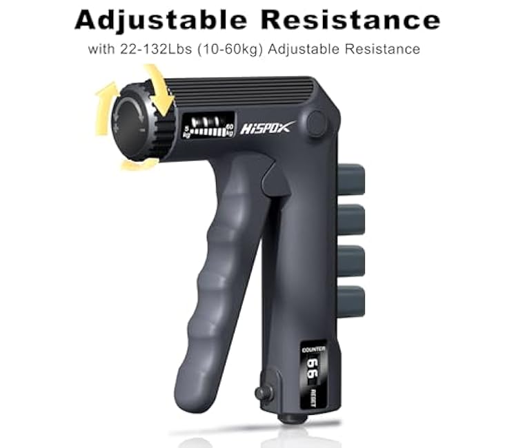 Grip Strength Trainer with Finger Exerciser, Adjustable Resistance, Forearm Strengthener Hand Gripper with Counting,Black