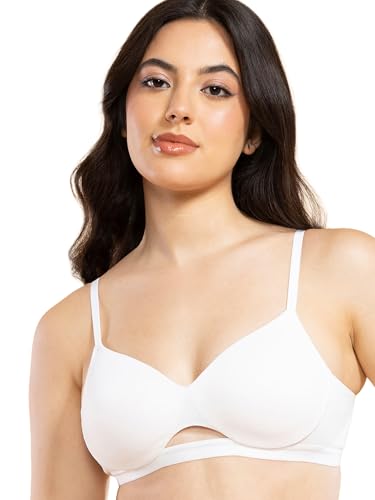Image of Enamor Innovations CloudSoft, Invisi Neckline Women's Cotton Everyday T-Shirt Bra - Padded, Wirefree, Medium Coverage - A032