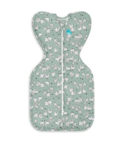 Image of Love to Dream Swaddle UP, Baby Sleep Sack, Self-Soothing Swaddles for Newborns, Improves Sleep, Snug Fit Helps Calm Startle Reflex, New Born Essentials for Baby, 1.0 TOG, 5-8.5 lbs, Chicken Run Olive