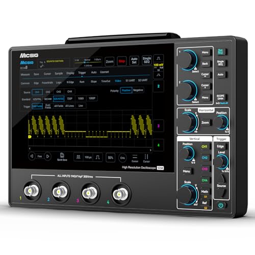 SainSmart Micsig 12bit High Resolution Tablet Oscilloscope MHO1, Portable Handheld with 4 Analog Channels 200MHz Bandwidth 1GSa/s Sampling Rate, 8” HD Touch Screen & 16000mAh Battery