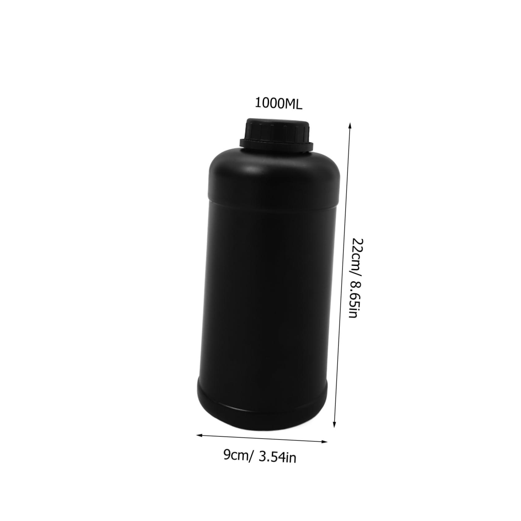 Produktbild von Garneck 4er-Set Kunststoff-Reagenzflaschen 1000 Ml – Mit Schraubverschluss, Schwarz, Ideal Für Labor, Proben & Flüssigkeiten