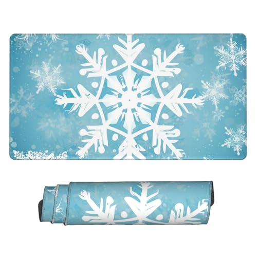 Grand tapis de souris de jeu 40x75cm sous-main étendu ordinateur portable flocon de neige hiver