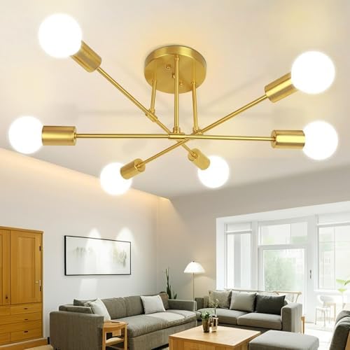 Lustre Sala de Jantar, Lustres e Luminarias para Sala, Luminária Pendente Com 6 Cabeças, Lustre Pendente, Luminária Pendente (Lâmpada Não Incluída)