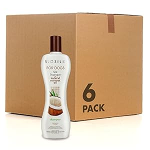 BioSilk for Dogs Silk Therapy Shampoo With Natural Coconut Oil | Coconut Dog Shampoo, Sulfate and Paraben Free Natural Shampoo for Dogs, 12 Fl Oz – 6 Pack | Made in the USA