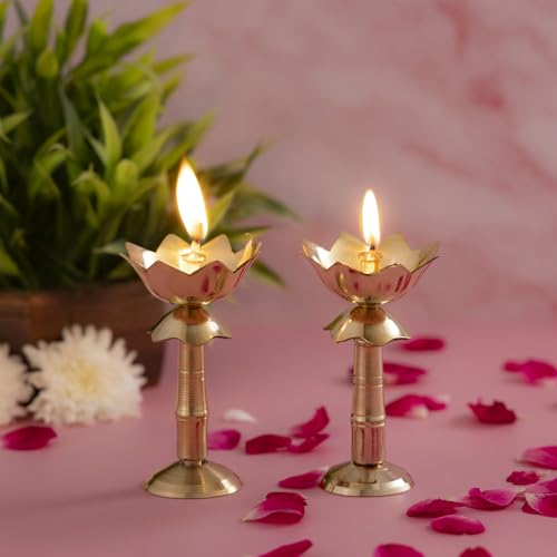 Brass Lotus Diya Stand