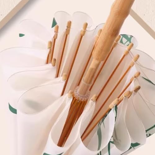 Paraguas de madera retro que no se gira con el viento gracias a sus 16 costillas 7