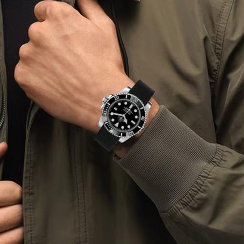 Nylon Elastic Watch Straps, Military, Parachute, Replacement Fabric Strap with Hook, Buckle, Black/Silver, for Men and Women, 10 Colours, 3 Sizes 18/20/22 mm