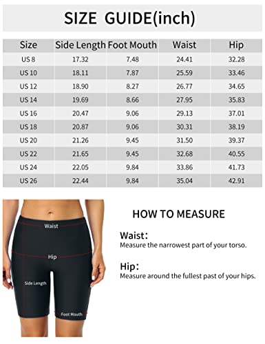 Mycoco Women's Long Bike Swim Shorts Upf 50+ Swim Bottom Board Shorts Rash Guard Shorts Black 18 #TOP5