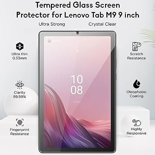 Image of Tempered Glass Screen Protector Compatible With Lenovo Tab M9 (9 inch) TB310FU(Transparent) (Pack Of 1)