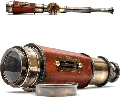 Vintage Ship 20 Inches Hexagonal Taper Brass Telescope Powerful 20x Clear Vision Lens for Marine Sailor - Easy to Use, Trekking