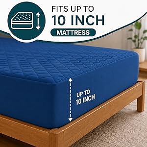 Image of La Verne 100% Waterproof Cotton Quilted Mattress Protector King Size Breathable 78 x 72 Inches | Breathable and Hypoallergenic Ultra Soft Fitted Bed Protector Cover