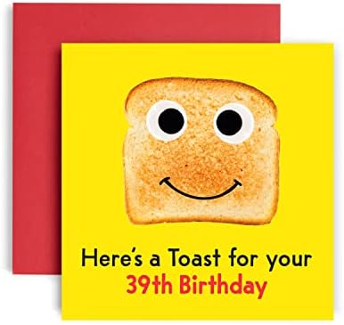 Huxters 16th Birthday Card  Funny Birthday Cards for Women and Men  Heres a Toast Happy Birthday Card  Paper Birthday Card for Him and Her  Carbon Neutral Toast Birthday Card and Envelope (16th)