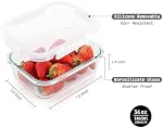 Cuiselect paquet de 5 36 Boîtes en verre d'Oz avec lids, contenants de stockage alimentaire en verre réutilisable avec lidas, preuve de fuite, micro-ondes, four, congélateur et lave-vaisselle Coffre-fort (blanc)