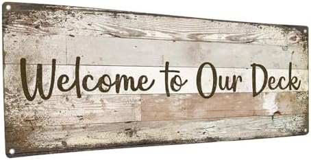 Homebody Accents Welcome to Our Deck Metal Sign; Indoor-Outdoor, Aluminum Wall Decor for your deck, terrace or balcony image 4