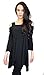 Womens Asymmetrical Cold Shoulder Cut Outs Tunic Fashion Top