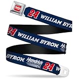 Hendrick Motorsports Belt, Seatbelt Buckle Belt, William Byron #24 Hendrick Motorsports Racing Logo Navy, 34 to 52 Inches