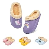 Guyarns Zapatillas de Estar por Casa para Niñas Niños Invierno Zapatillas de Interior Casa Caliente Pantuflas Suave Calentar Antideslizante Slippers(Morado,200mm)