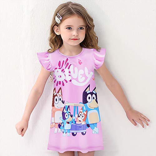 Emonyna Toddler Girls Baby Princess Dress Cartoon Print Dresses