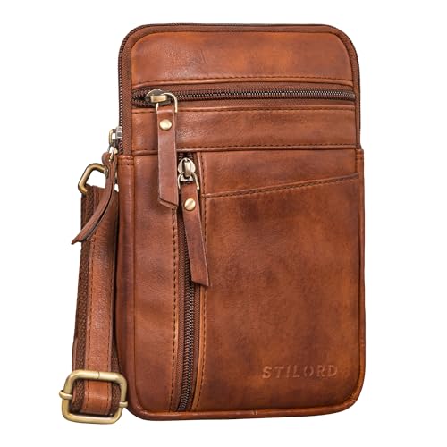Petit Sacoche Croisé Cuir Anti-Encombrement STILORD - Gardez Votre Smartphone en Sécurité