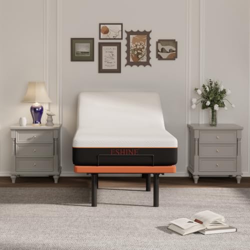 Image of ESHINE Adjustable Bed Frame with 10 inch Gel Memory Foam Mattress, Twin XL | Wireless Remote, Bluetooth APP Control, Zero Gravity, Anti Snore, Head and Foot Incline, 2000 Series