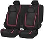 FH Group Car Seat Covers Full Set Burgundy Cloth - Universal Fit Automotive Seat Covers, Low Back Front Seat Covers, Solid Back Seat Cover, Washable Car Seat Cover for SUV, Sedan and Van