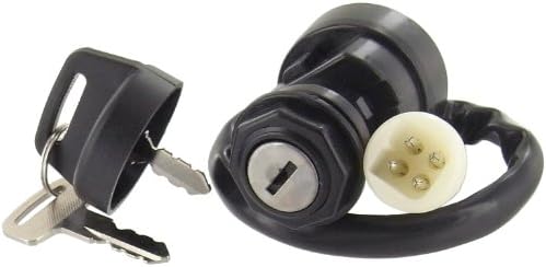 Ignition Key Switch For Yamaha Badger 80 YFM80 ATV (1992-1994) - 4-Wire, 4-Pin, Black (Caltric Brand)