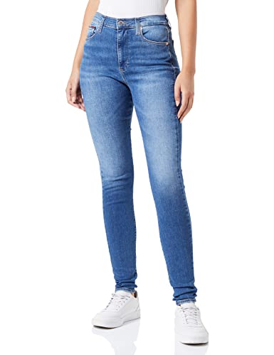 Tommy Jeans Sylvia HR SPR Skny Df1238 Pantalones, Azul (Mezclilla Mediana), 24W / 30L para Mujer
