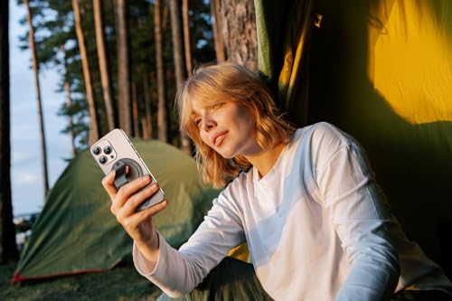 GripMate for MagSafe Phone Grip for iPhone - Magnetic Phone Ring Holder Detachable for iPhone 17 - Comfortable Finger Phone Ring Grip for Apple 16/15/14/13/12,Black