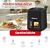 Melchioni Family | Marianna New, Friggitrice ad Aria 5L, Compatta, Touch Display, 7 Programmi, Antiaderente, Timer 60 Min, Temperatura 80°-200°C, Controllo Cottura Senza Aprire lo Sportello