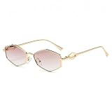 Occhiali da Sole da Donna Occhiali da Sole in Metallo da Donna con Protezione Uv400, Stile Casual, retrò, Vintage Ed Elegante.-C8-con Scatola