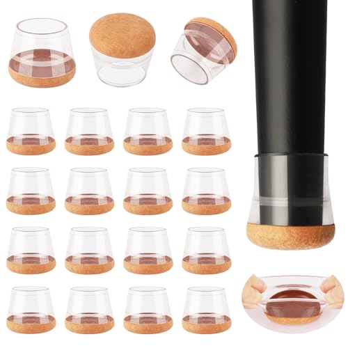 Image of 32-Pcs Round Silicone Chair Leg Floor Protectors, Thick & Tear | Stretchy Furniture Pads & Caps Protect Hardwood Floors from Scratches & Noise and Fit Most Dining Table & Bar Stool Legs