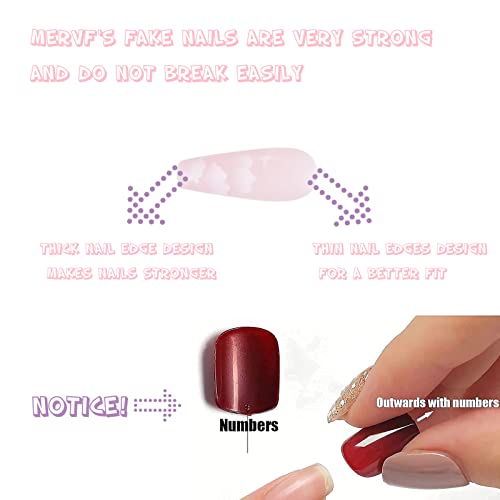 Mervf Long Coffin Press On Nails Butterfly Fake Nails With Glue Matte Ballerina False Nails Full Cover Artificial Acrylic Nails 24Pcs #TOP4
