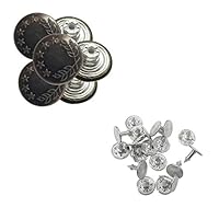 WedDecor 5 Star Jeans Bottoni Hammer On Tack Chiusura Con Retro - Foto 3