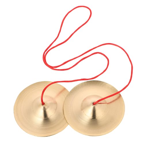 Toddmomy 1 Pair Alloy Hand Cymbals Belly Dancing Finger Musical Instrument Boys and Girls Small Cymbals