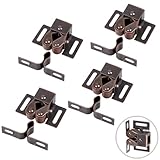 4 Pack Cabinet Latch Double Roller Catch for Cupboard Closet Cabinet Door Latches and Catches, Bronze