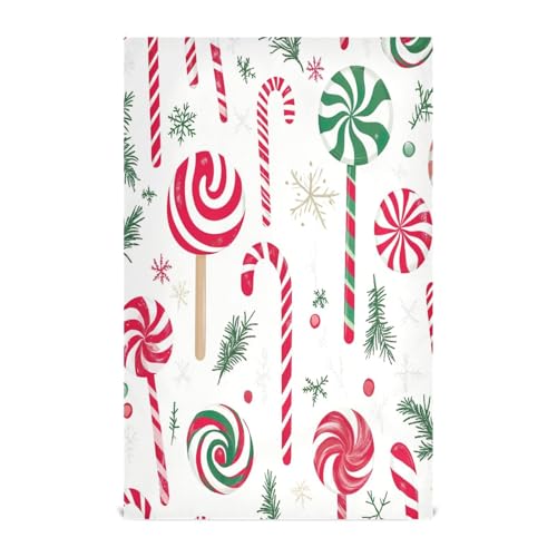 STAYTOP Christmas Candy Cane Kitchen Dish Towel Set,4Pcs Drying Kitchen Towels Tea Towels Gift Set for Drying Cleaning Cooking Baking