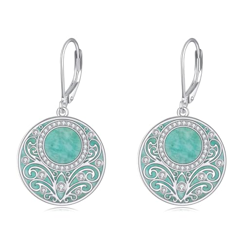 Pendientes de plata de ley con diseño de lágrima celta irlandesa y filigrana, piedra lunar, regalos para mujeres y niñas, Plata de ley