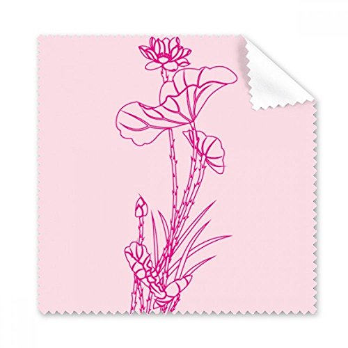 Chiffon fleur de lotus essuie-lunettes et écran d'ordinateur ou smartphone pack de 5