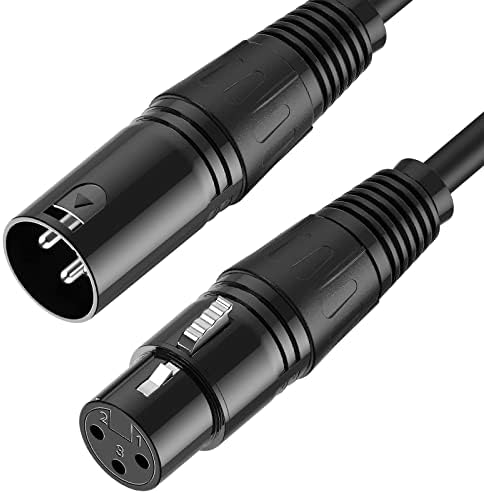 Sovvid XLR Cable Male to Female 50FT XLR Cables Microphone Cable Cord Balanced Premium Series 3 PIN XLR to XLR Mic Patch Cable Cord Black 1 Pack