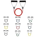 wkao 10 TPE Resistance Band Set for Workout, 5-Level Bands with Handles, Perfect for Therapy and Full Body Exercises
