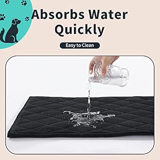 MABOZOO Indestructible Dog Beds - Chew Proof Crate Pad for Aggressive Chewers, Machine Washable Quilted Mat, Durable for Small Dogs, Black Kennel Pad (17x23 in)