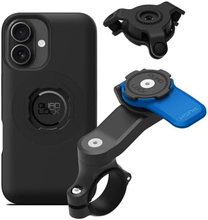 Quad Lock Moto Handlebar Kit with Dampener and MAG Phone Case for...